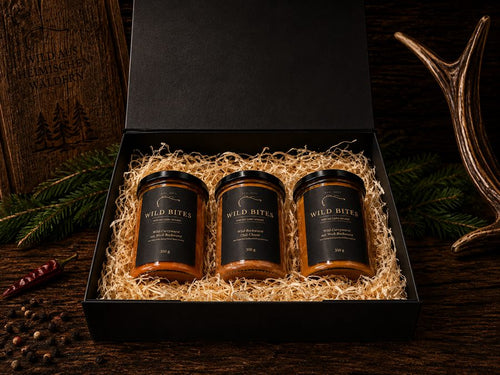 Wild Bites Geschenkbox klein mit drei Gläsern