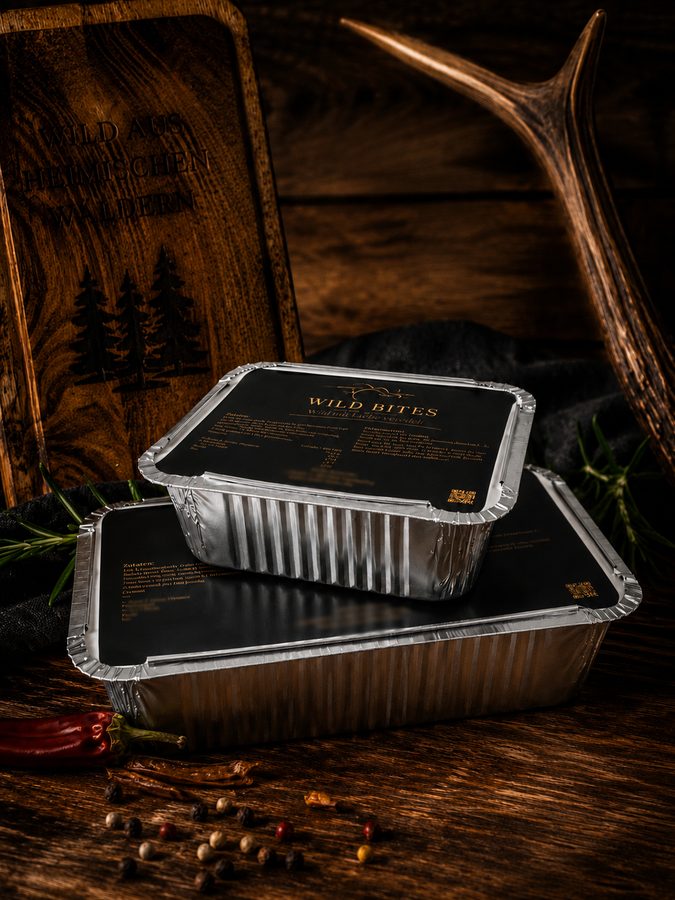 Wild Bites Wildleberkäse Aluschale klein, 400 g, eingefroren